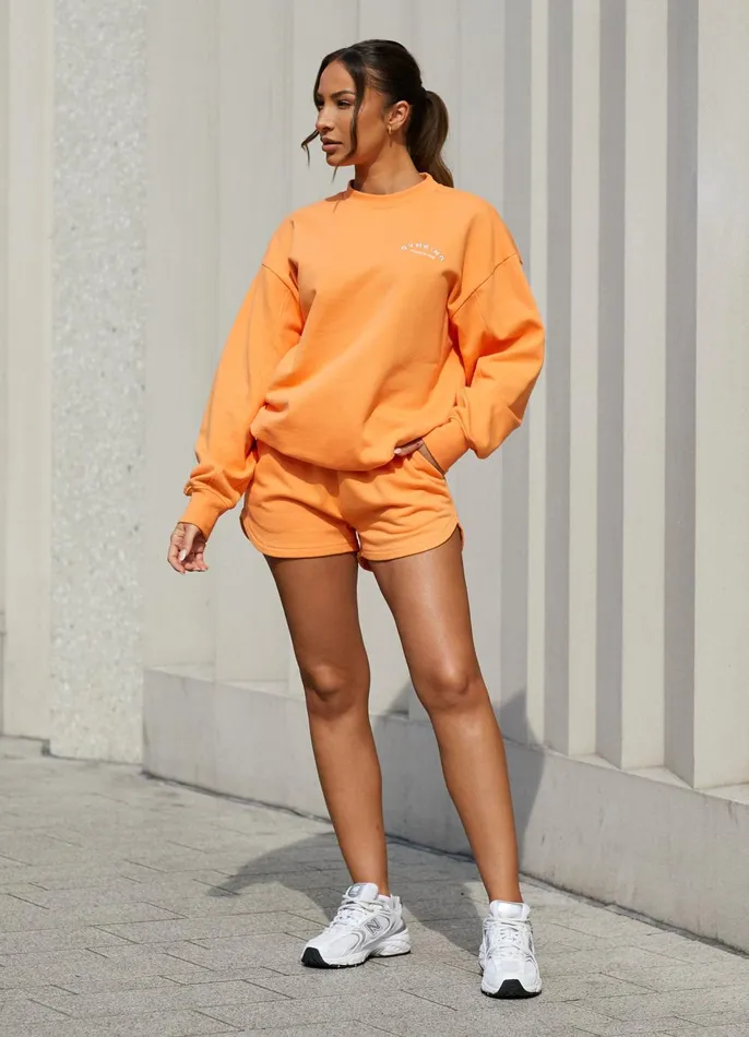 Gym King Sweatshirts and Hoodies Women Spirit Of Summer Drop Sleeved Crew 8211 Papaya Orange