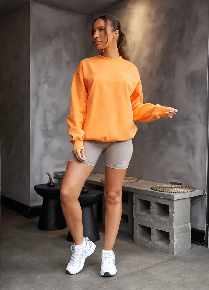 Gym King Sweatshirts and Hoodies Women Spirit Of Summer Drop Sleeved Crew 8211 Papaya Orange