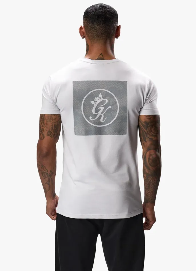 Gym King TShirts Men Box Logo Jersey Tee 8211 Light Grey