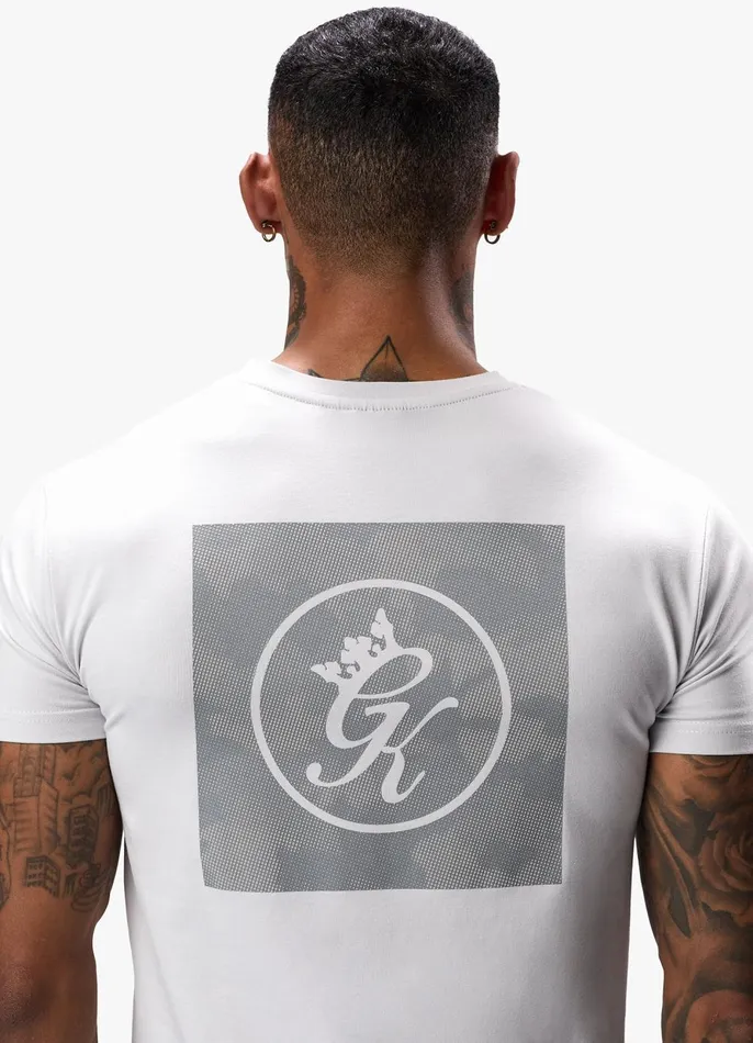 Gym King TShirts Men Box Logo Jersey Tee 8211 Light Grey