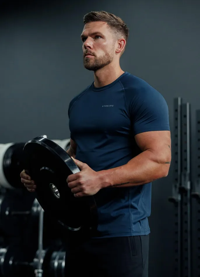 Gym King TShirts Men Energy Linear Tee 8211 Navy