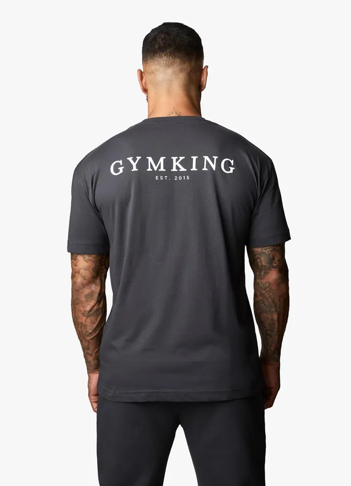 Gym King TShirts Men Established Tee 8211 Dark Pewter