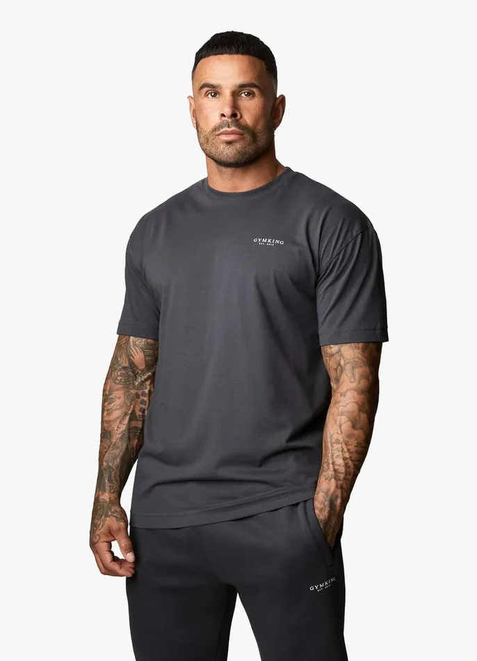 Gym King TShirts Men Established Tee 8211 Dark Pewter