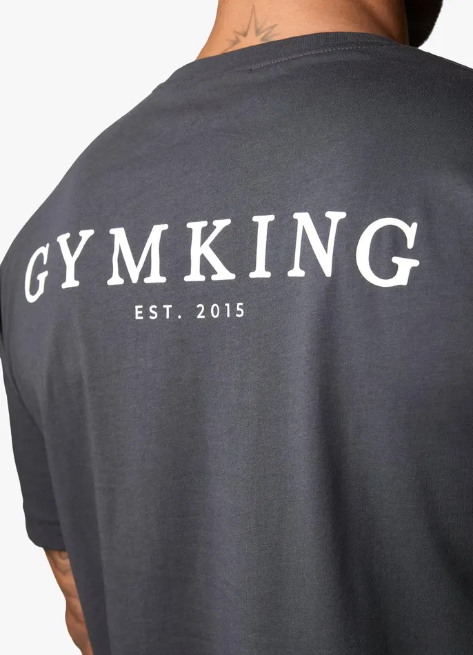 Gym King TShirts Men Established Tee 8211 Dark Pewter