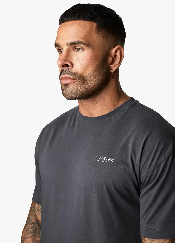 Gym King TShirts Men Established Tee 8211 Dark Pewter