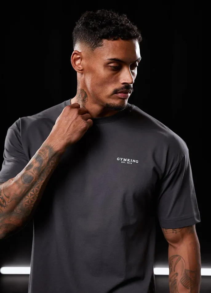 Gym King TShirts Men Established Tee 8211 Dark Pewter