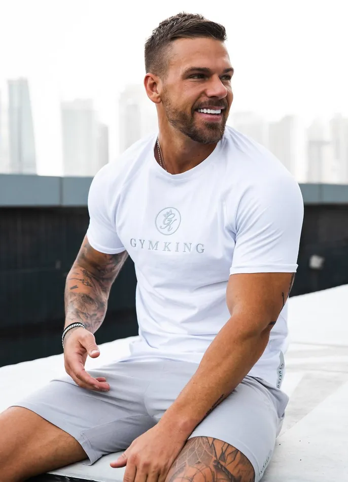 Gym King TShirts Men Pro Logo Jersey Tee 8211 White