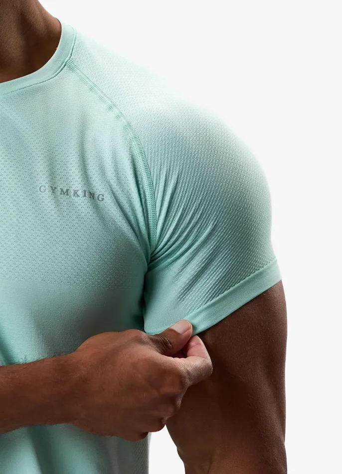 Gym King TShirts Men Seamless Tee 8211 Mineral Green