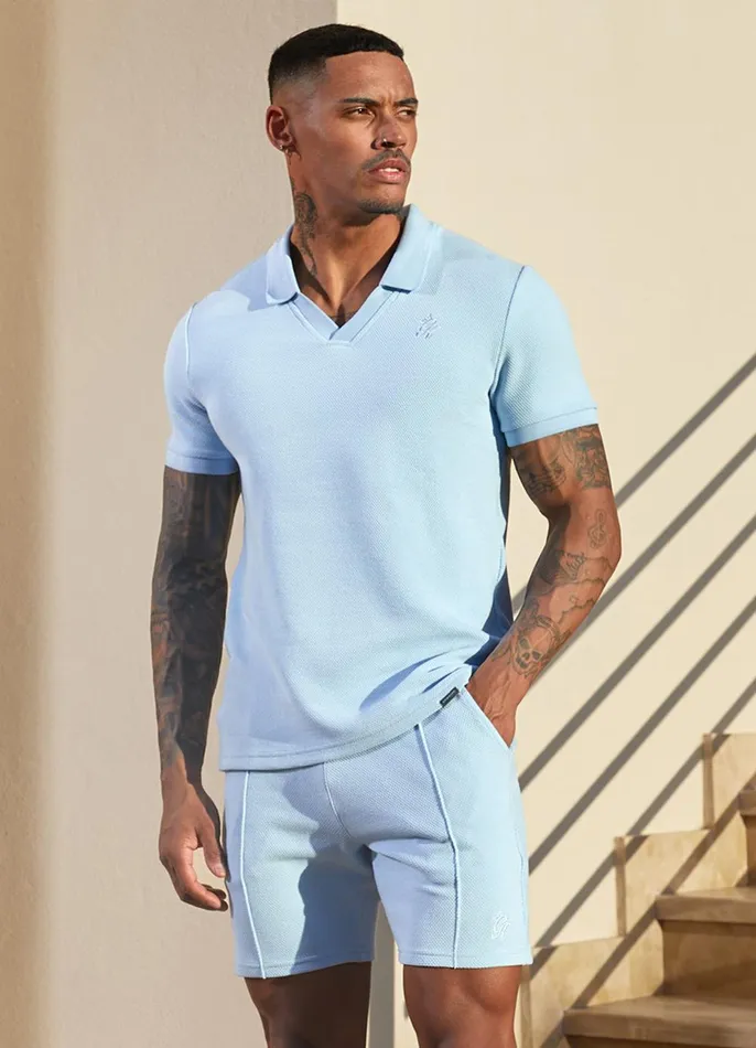 Gym King TShirts Men Signature Texture Polo 8211 Cloud Blue