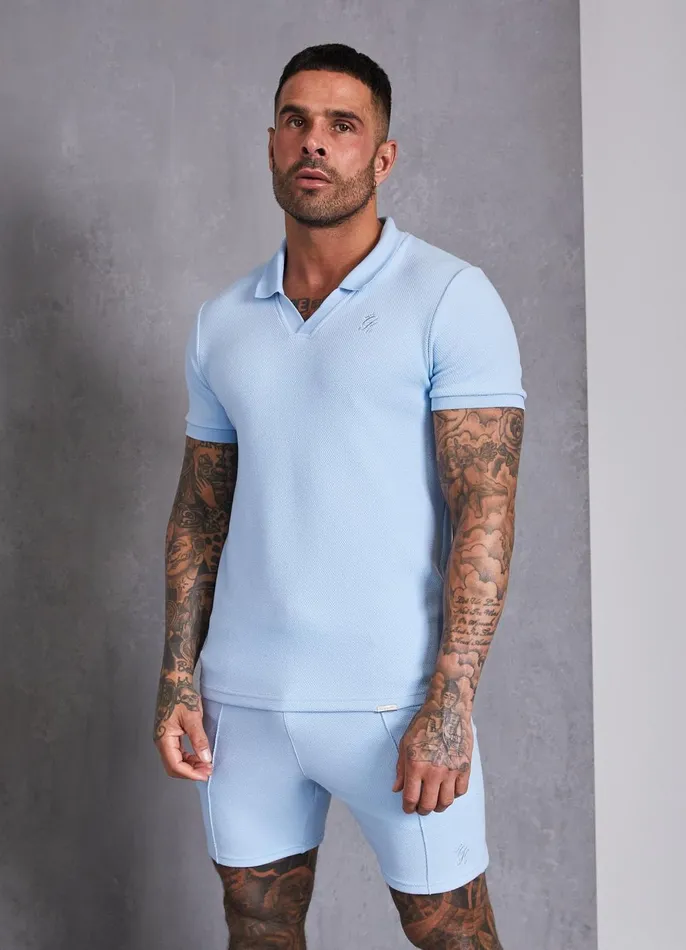 Gym King TShirts Men Signature Texture Polo 8211 Cloud Blue