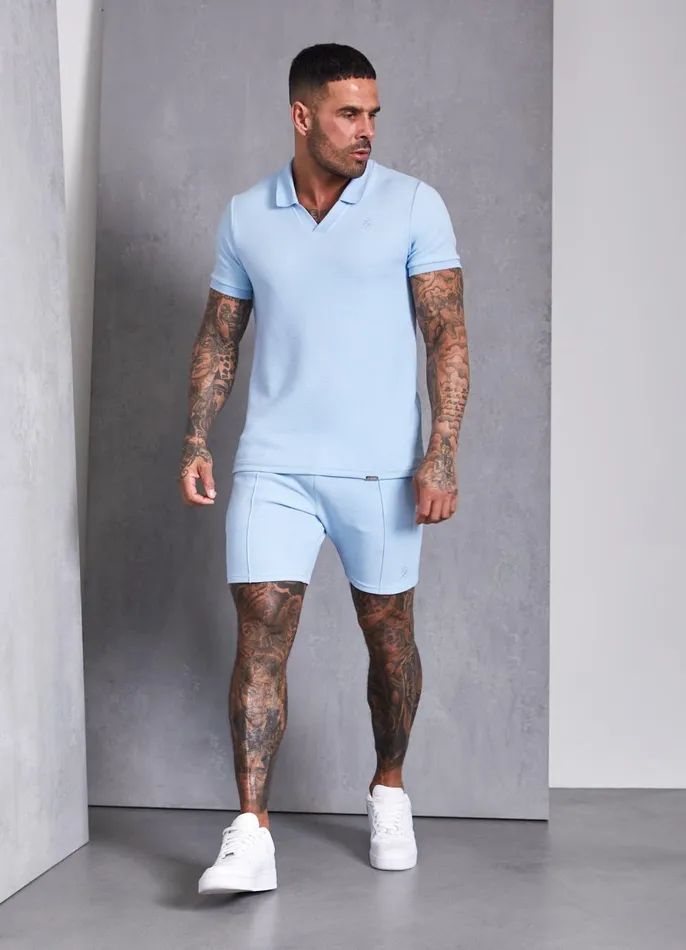 Gym King TShirts Men Signature Texture Polo 8211 Cloud Blue