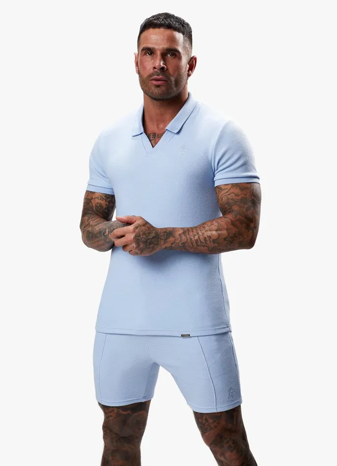 Gym King TShirts Men Signature Texture Polo 8211 Cloud Blue
