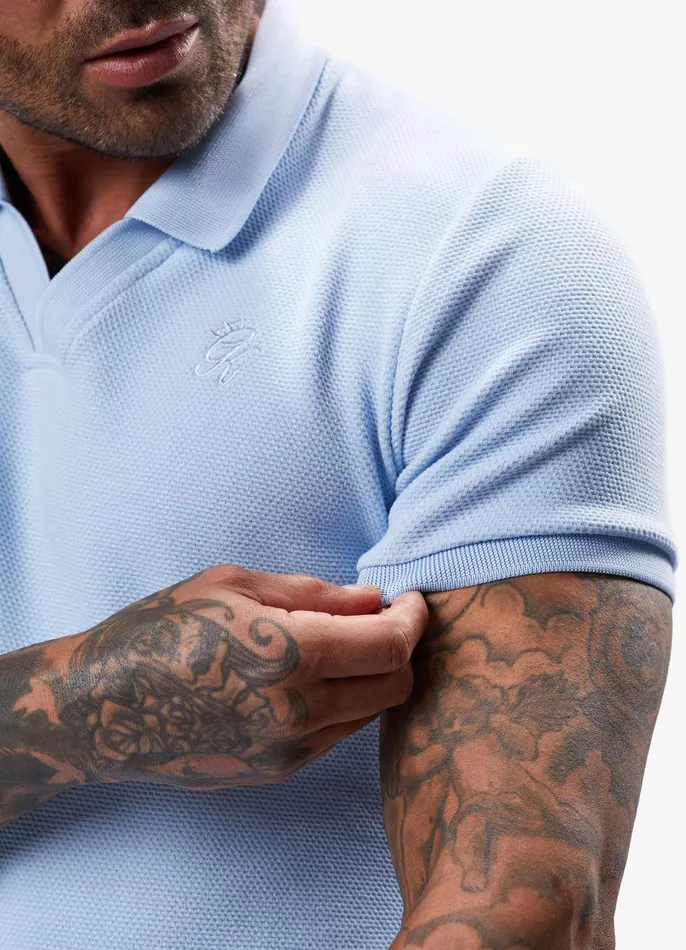 Gym King TShirts Men Signature Texture Polo 8211 Cloud Blue