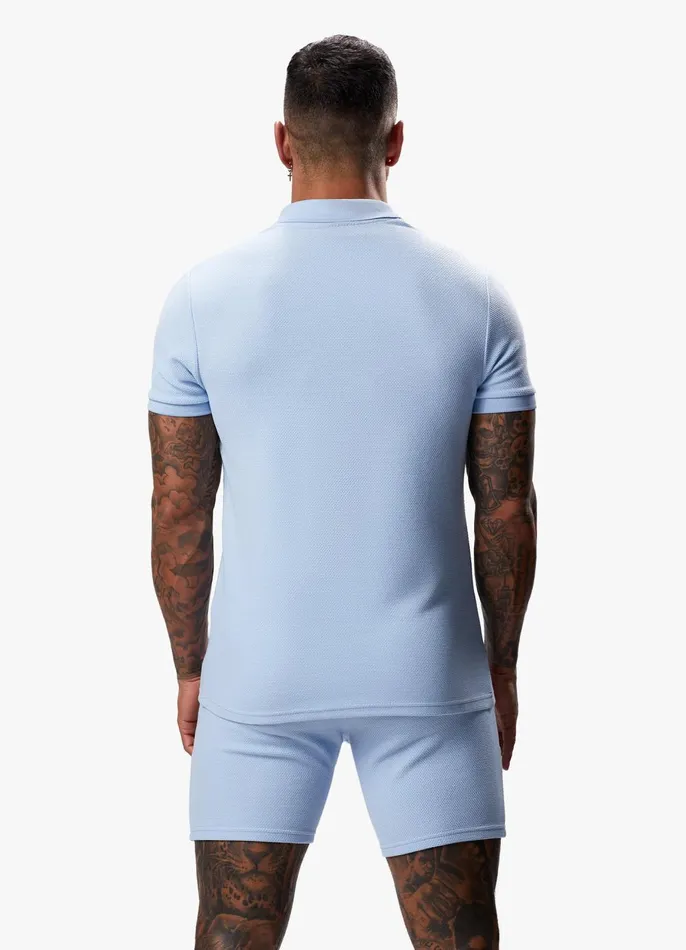 Gym King TShirts Men Signature Texture Polo 8211 Cloud Blue