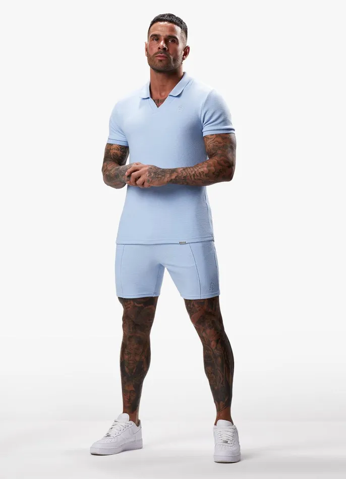 Gym King TShirts Men Signature Texture Polo 8211 Cloud Blue