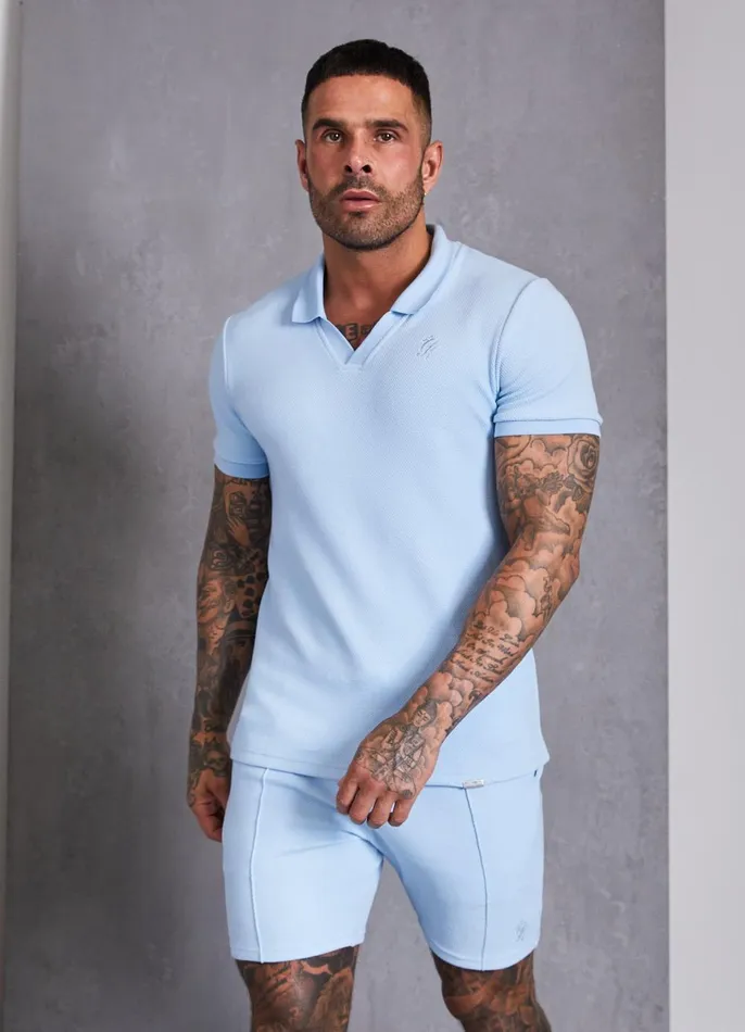 Gym King TShirts Men Signature Texture Polo 8211 Cloud Blue