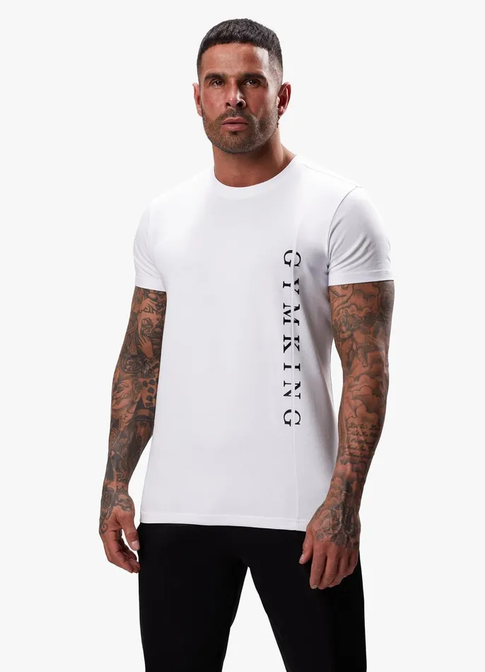 Gym King TShirts Men Split Linear Tee 8211 White
