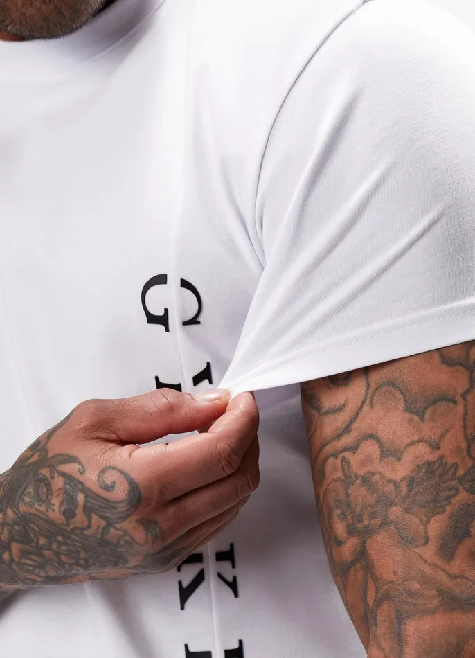 Gym King TShirts Men Split Linear Tee 8211 White
