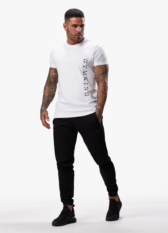 Gym King TShirts Men Split Linear Tee 8211 White