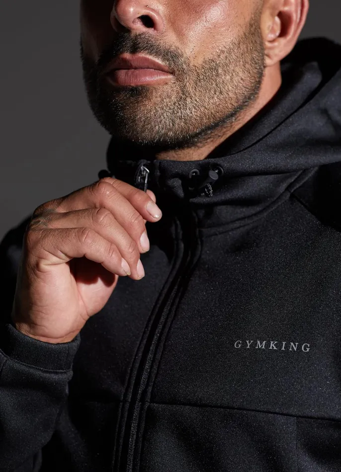Gym King Tracksuit Tops Men Eclipse Poly FZ Hood 8211 Black