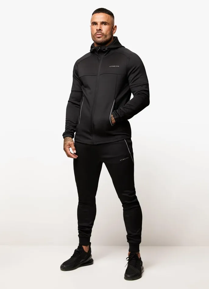 Gym King Tracksuit Tops Men Eclipse Poly FZ Hood 8211 Black