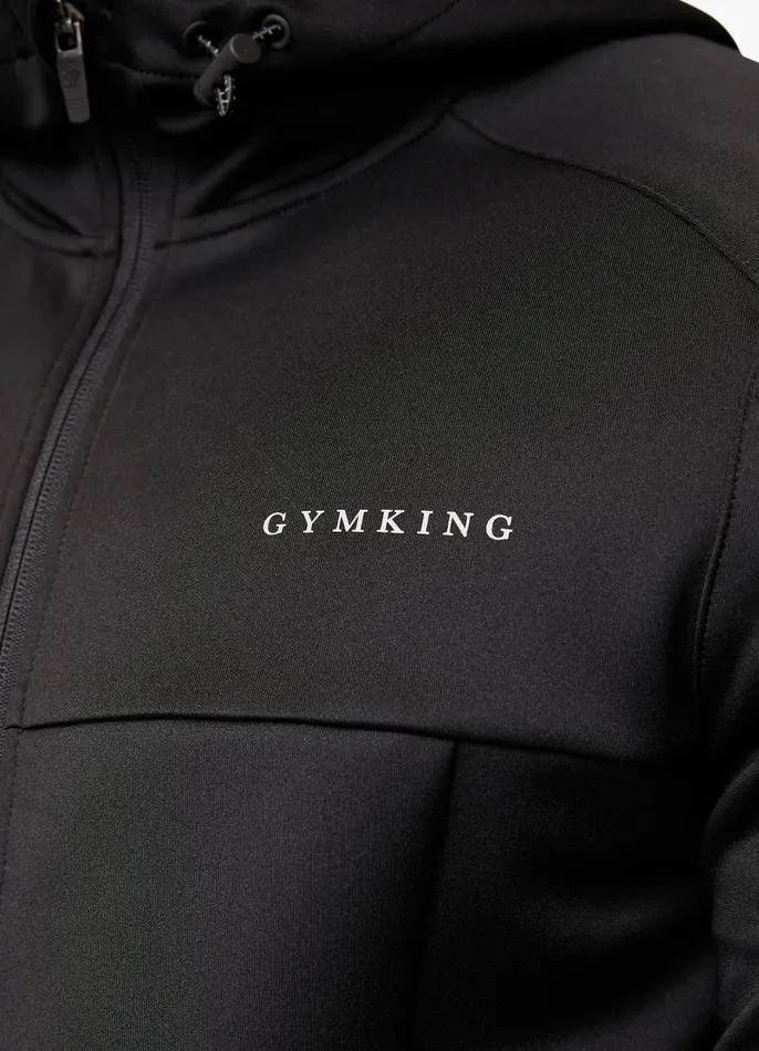 Gym King Tracksuit Tops Men Eclipse Poly FZ Hood 8211 Black
