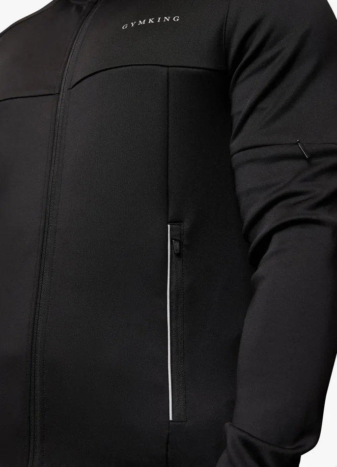 Gym King Tracksuit Tops Men Eclipse Poly FZ Hood 8211 Black