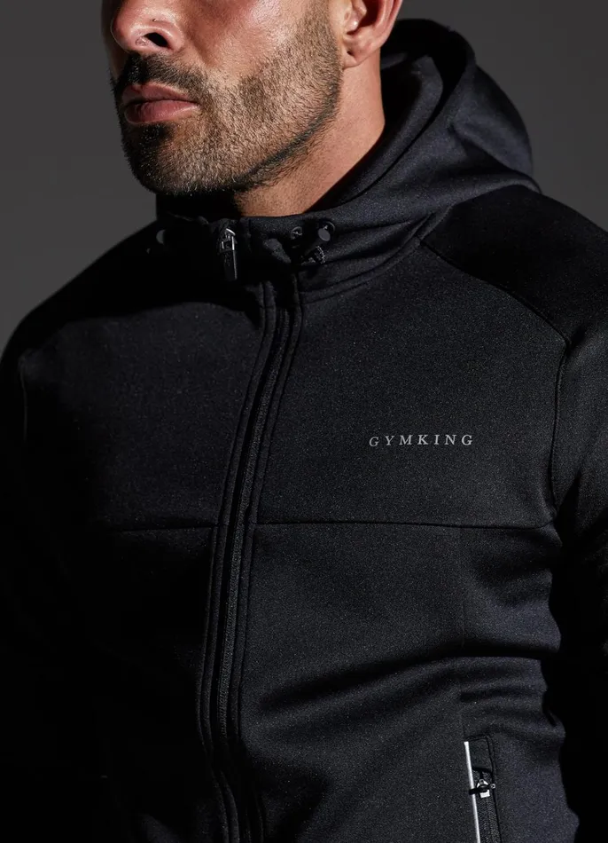 Gym King Tracksuit Tops Men Eclipse Poly FZ Hood 8211 Black