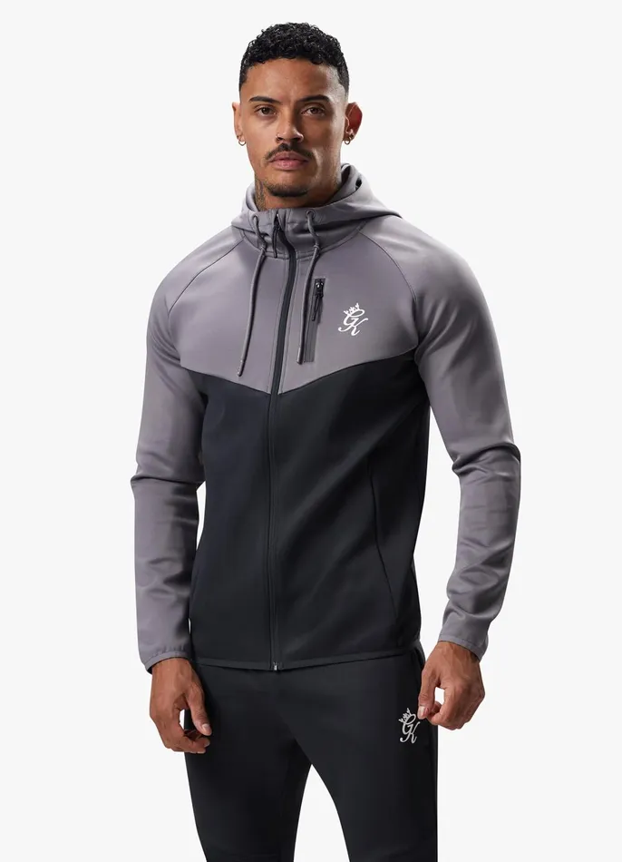 Gym King Tracksuit Tops Men Precision FZ Hood 8211 Slate GreyTitanium Grey