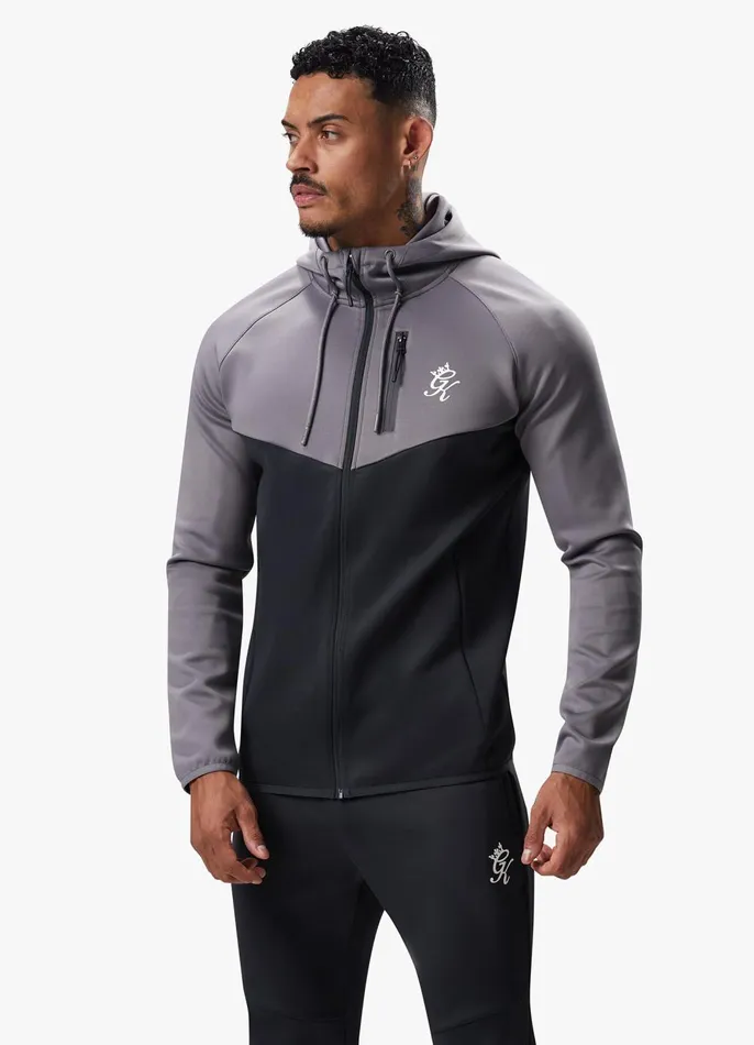 Gym King Tracksuit Tops Men Precision FZ Hood 8211 Slate GreyTitanium Grey