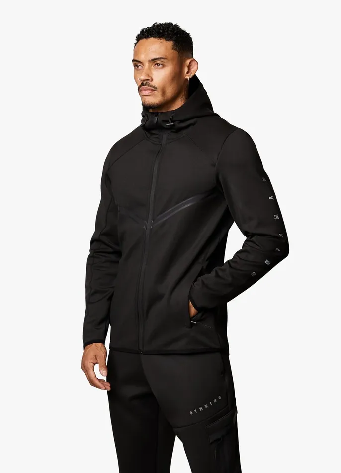 Gym King Tracksuit Tops Men Stealth Tech Poly Hood 8211 Black
