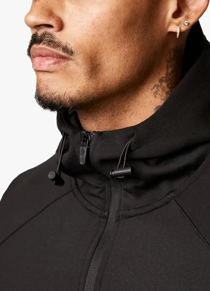 Gym King Tracksuit Tops Men Stealth Tech Poly Hood 8211 Black
