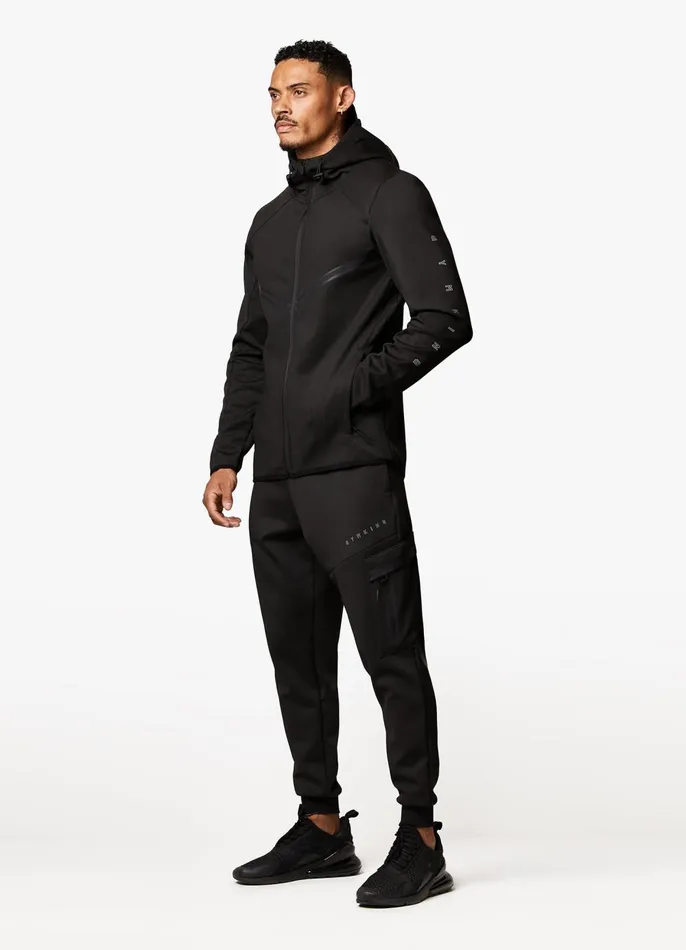 Gym King Tracksuit Tops Men Stealth Tech Poly Hood 8211 Black