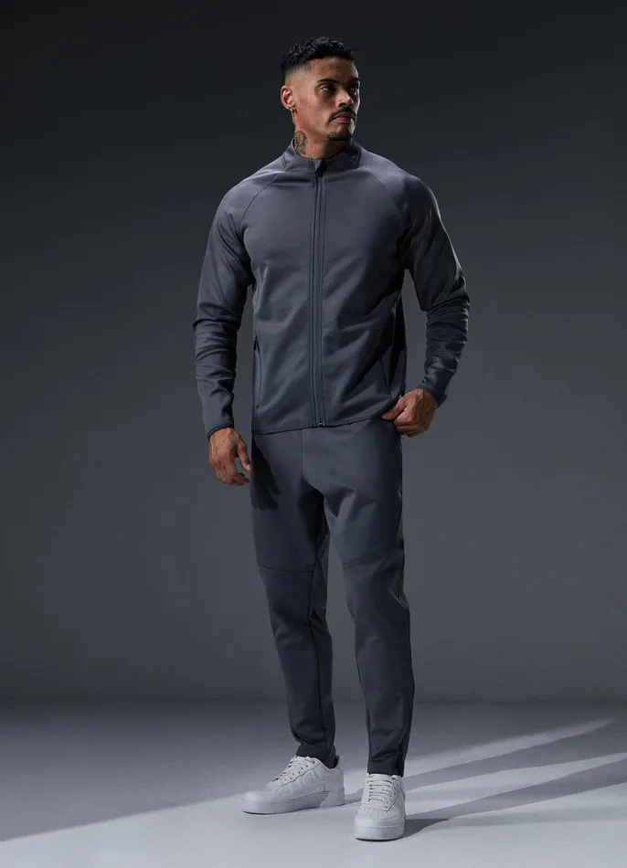 Gym King Tracksuits Men Alpha Poly Bomber Tracksuit 8211 Graphite