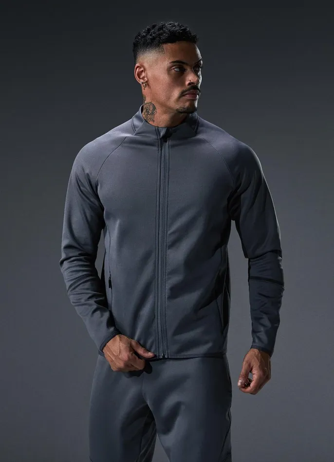 Gym King Tracksuits Men Alpha Poly Bomber Tracksuit 8211 Graphite