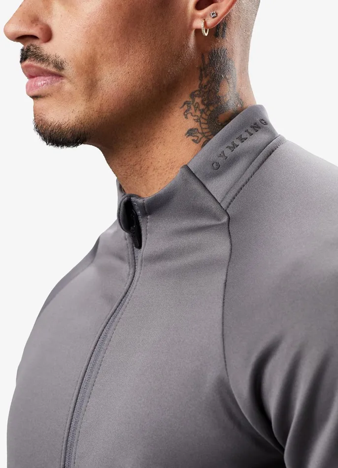 Gym King Tracksuits Men Alpha Poly Bomber Tracksuit 8211 Graphite