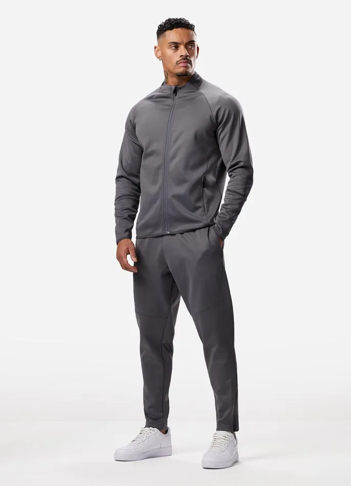Gym King Tracksuits Men Alpha Poly Bomber Tracksuit 8211 Graphite