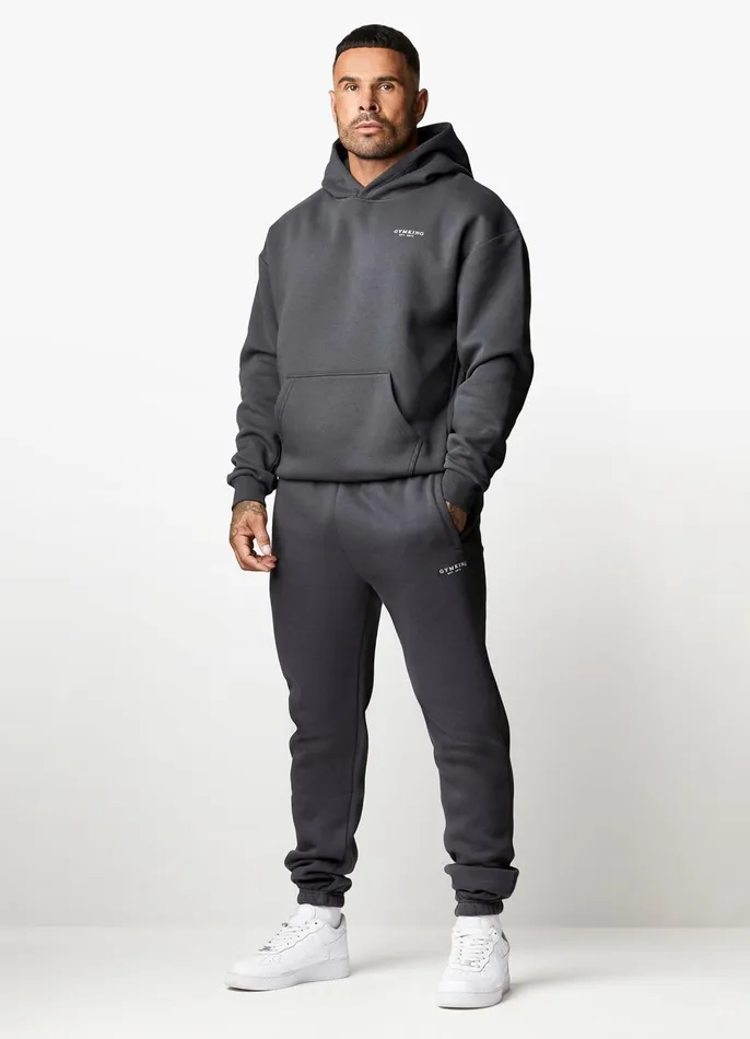 Gym King Tracksuits Men Established Hood and Jogger 8211 Dark Pewter
