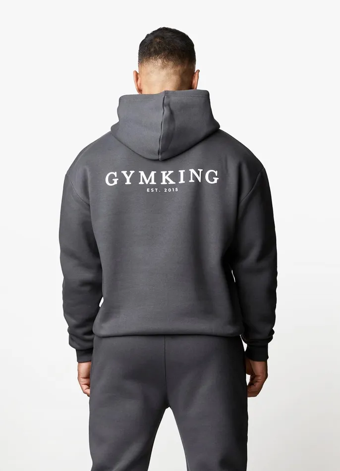 Gym King Tracksuits Men Established Hood and Jogger 8211 Dark Pewter
