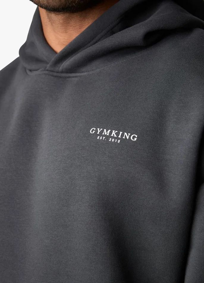 Gym King Tracksuits Men Established Hood and Jogger 8211 Dark Pewter