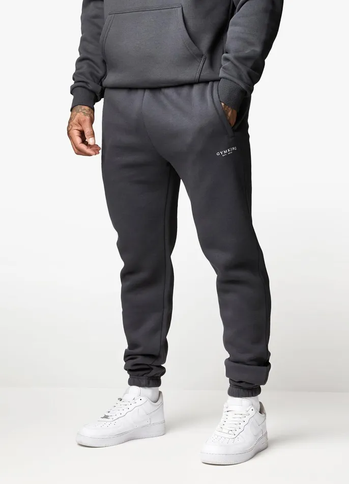 Gym King Tracksuits Men Established Hood and Jogger 8211 Dark Pewter