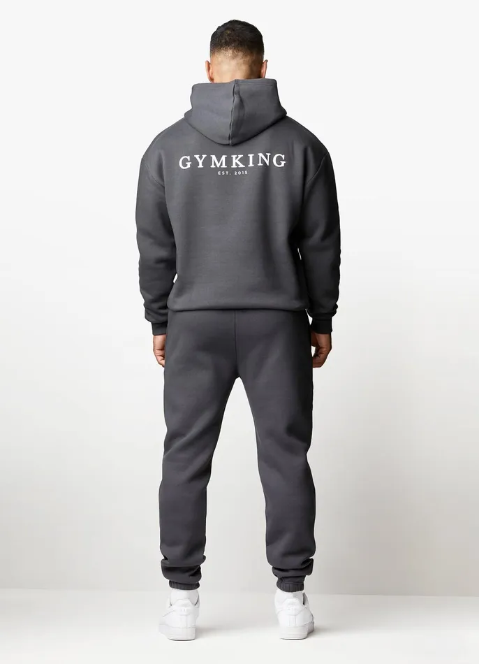 Gym King Tracksuits Men Established Hood and Jogger 8211 Dark Pewter
