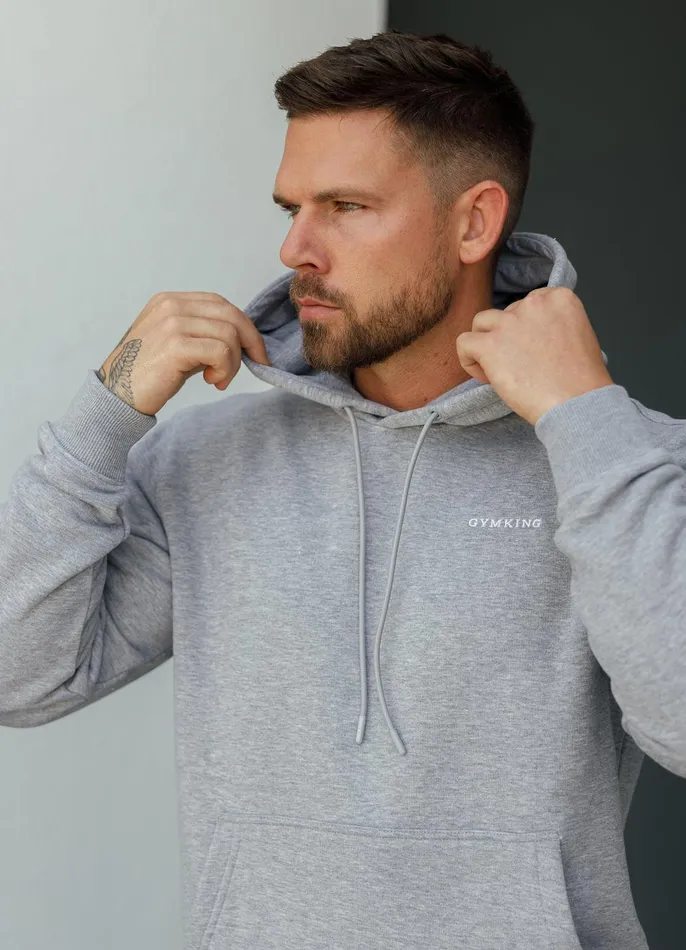 Gym King Tracksuits Men Linear Fundamental Tracksuit 8211 Grey Marl