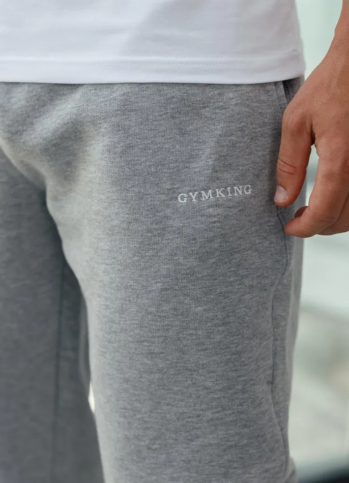 Gym King Tracksuits Men Linear Fundamental Tracksuit 8211 Grey Marl