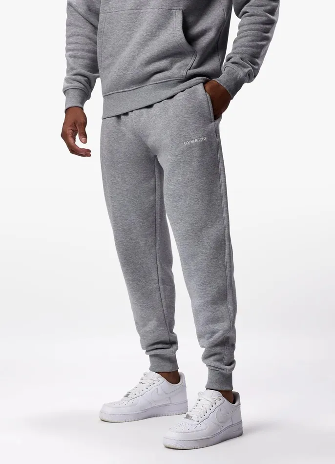Gym King Tracksuits Men Linear Fundamental Tracksuit 8211 Grey Marl