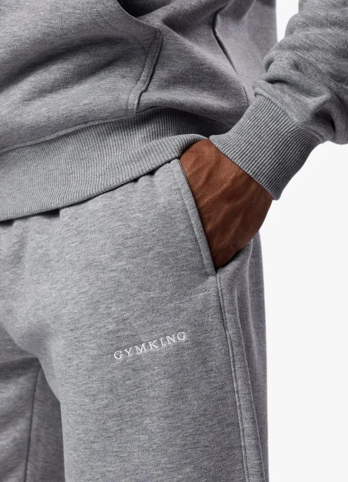 Gym King Tracksuits Men Linear Fundamental Tracksuit 8211 Grey Marl