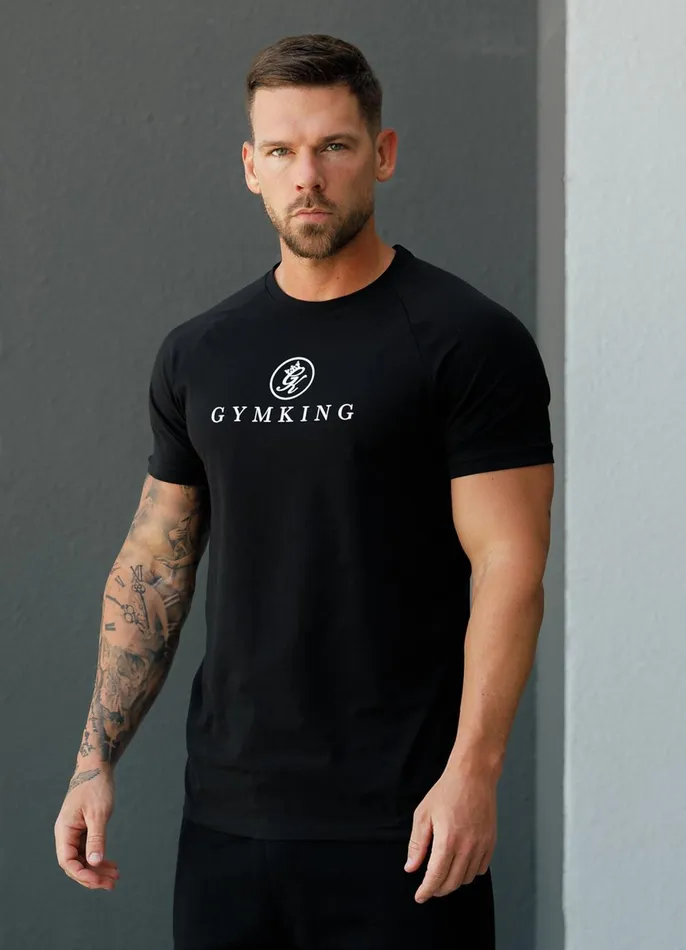 Gym King Twin Sets Men Pro Logo Jersey Tee 8211 Black