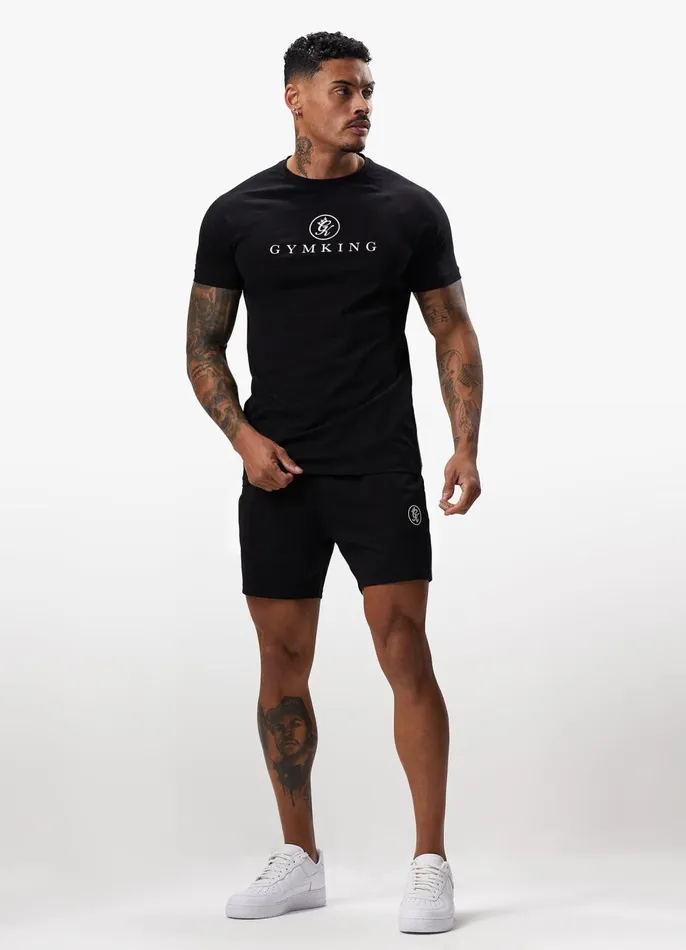 Gym King Twin Sets Men Pro Logo Jersey Tee 8211 Black