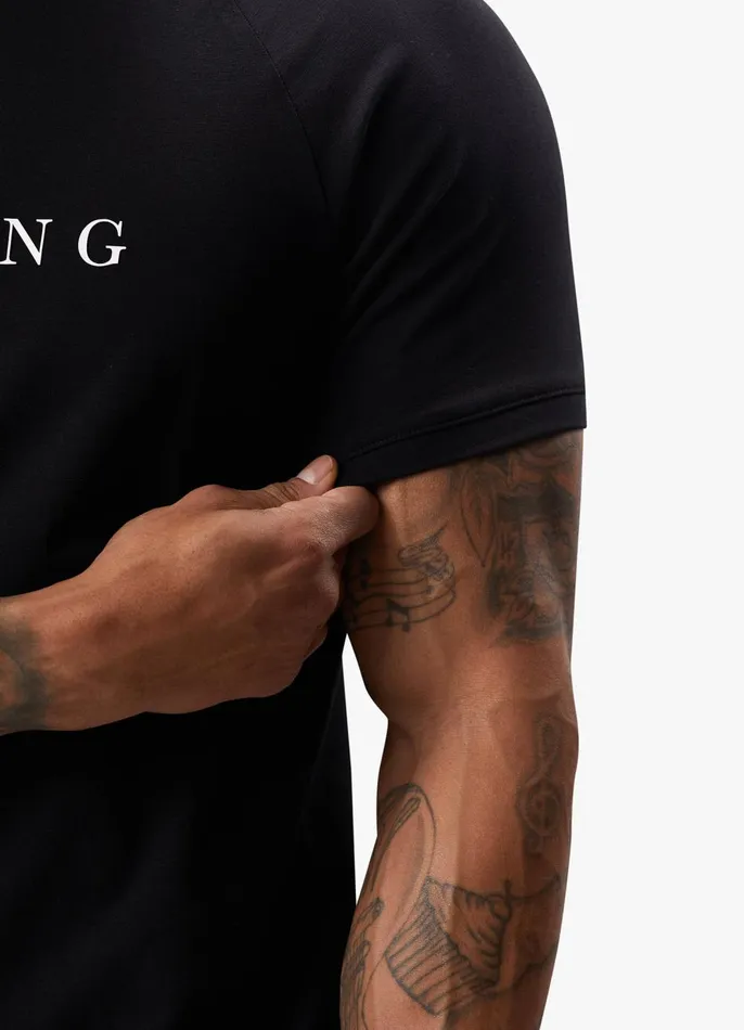 Gym King Twin Sets Men Pro Logo Jersey Tee 8211 Black
