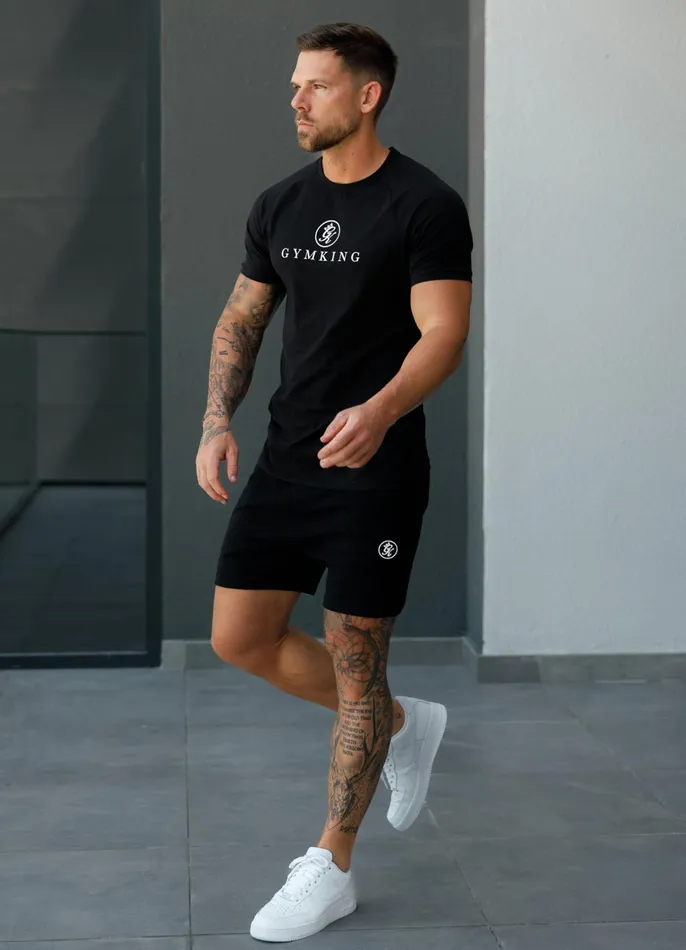 Gym King Twin Sets Men Pro Logo Jersey Tee 8211 Black